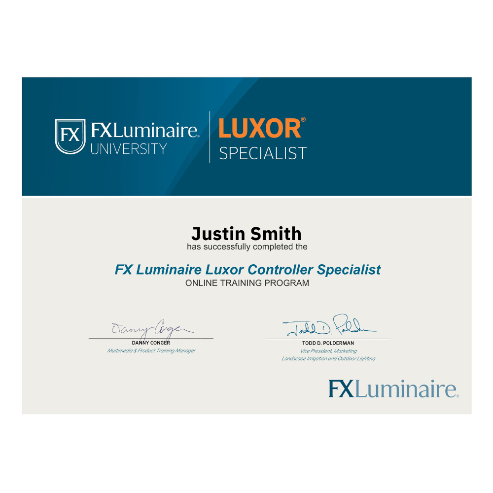 fx_luminaire_luxor_controller_specialist_certificate